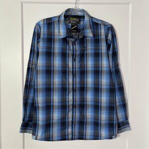 Klim Blue Plaid Fireside Button Down Shirt Outdoor Breathable Casual